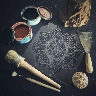 Трафарет - Цветочная мандала Трафарет - Цветочная мандала