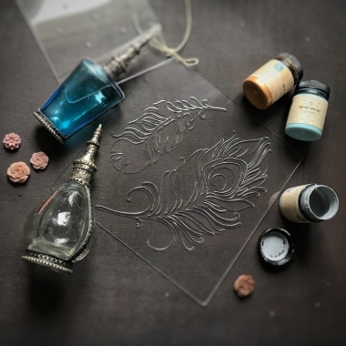 Трафарет - Перо павлина